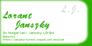 lorant janszky business card