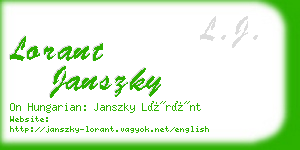 lorant janszky business card